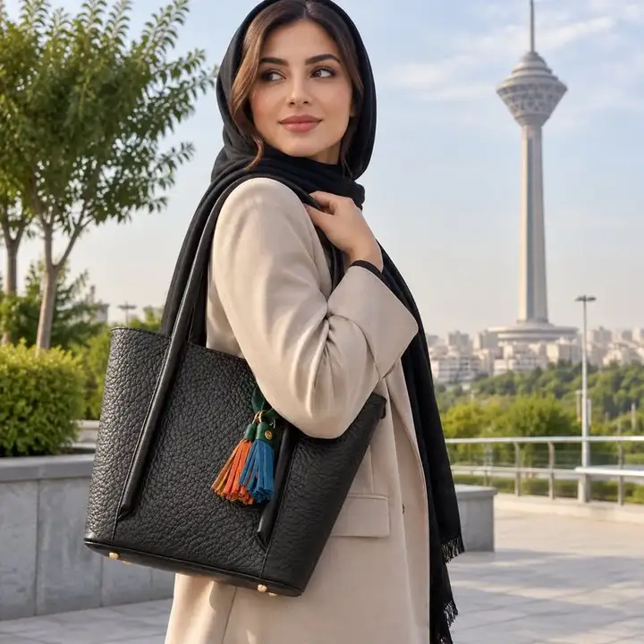 کیف دوشی چرم طبیعی آروین چرم کد AR-1551