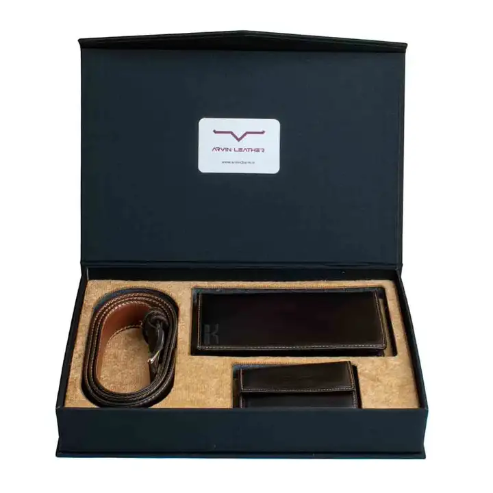ست هدیه چرم طبیعی آروین چرم کد AR-902