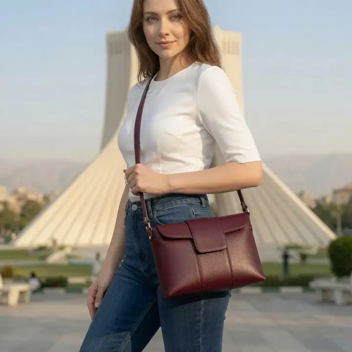 کیف دوشی چرم طبیعی آروین چرم کد AR-145
